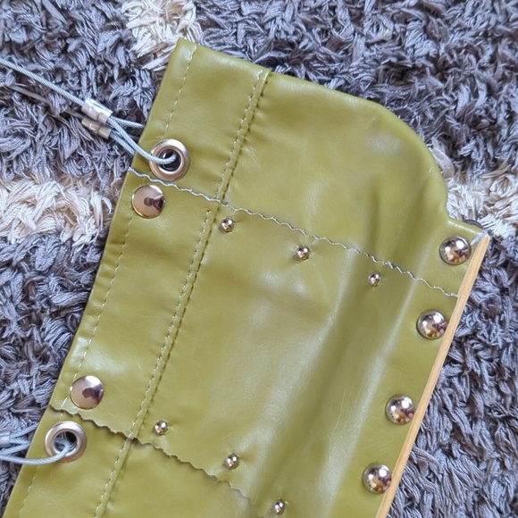 Hardware By Renee Lime Green Studded Reclaimed Shoulder Bag - Picture 2 of 8